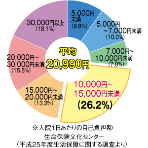 1日あたりの入院平均額
